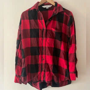 Old Navy The Boyfriend Shirt Buffalo Plaid Button Down Top